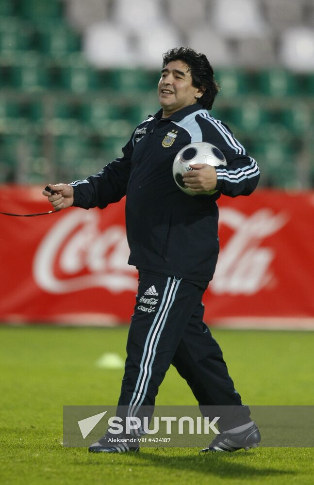 Head coach of Argentina national team Diego Maradona