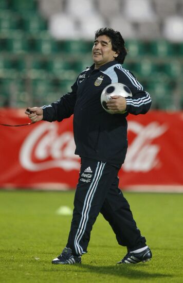 Head coach of Argentina national team Diego Maradona