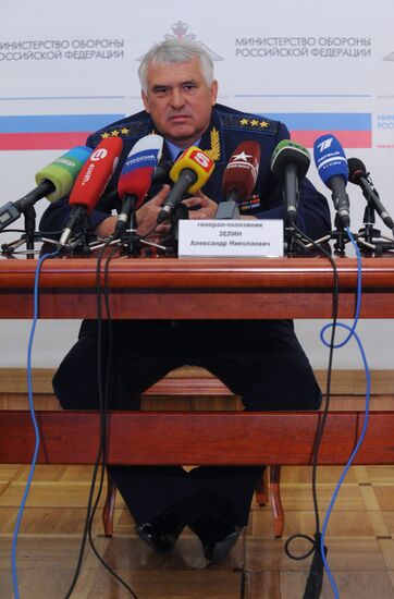 News conference by Air Force commander Alexander Zelin