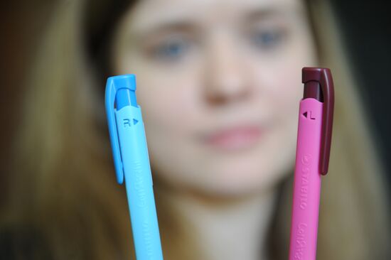 Stationery for left-handed people