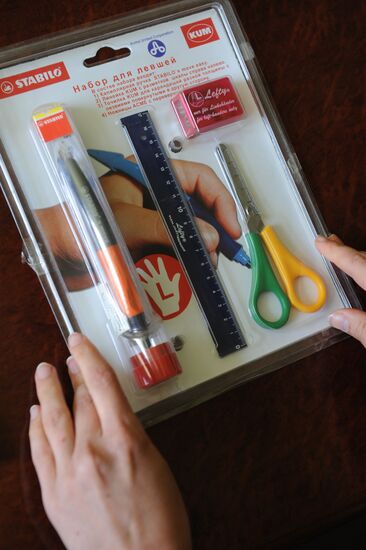 Stationery for left-handed people