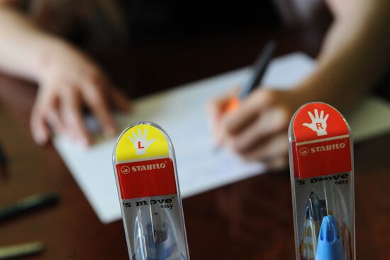 Stationery for left-handed people