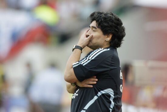 Argentina's head coach Diego Maradona