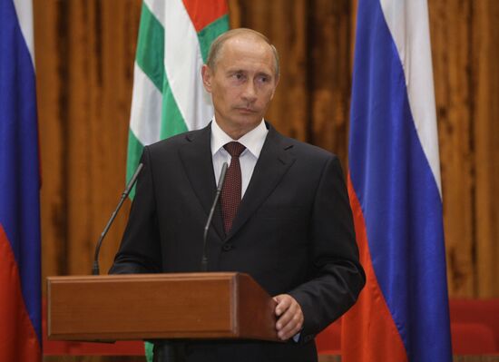 Russian Prime Minister Vladimir Putin visits Abkhazia