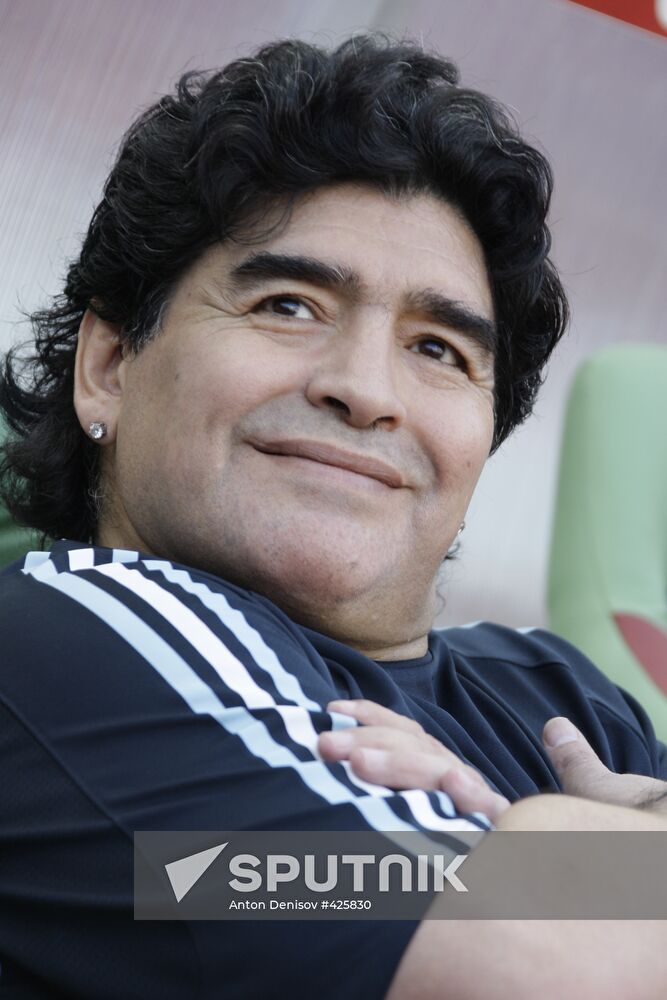 Argentina's head coach Diego Maradona