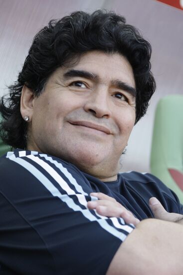 Argentina's head coach Diego Maradona
