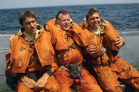 Alexander Volkov, Jean-Loup Chrétien, Sergey Krikalyov