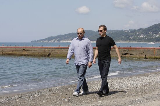 Dmitry Medvedev and Vladimir Putin hold working meeting in Sochi