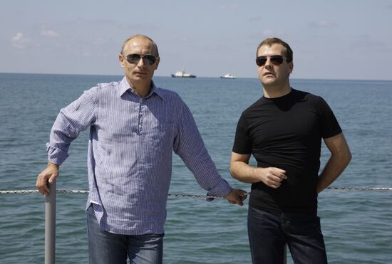 Dmitry Medvedev and Vladimir Putin hold working meeting in Sochi
