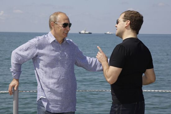 Dmitry Medvedev and Vladimir Putin hold working meeting in Sochi