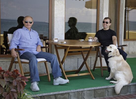 Dmitry Medvedev and Vladimir Putin hold working meeting in Sochi