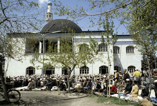 Prayer at a mosque of Kabul