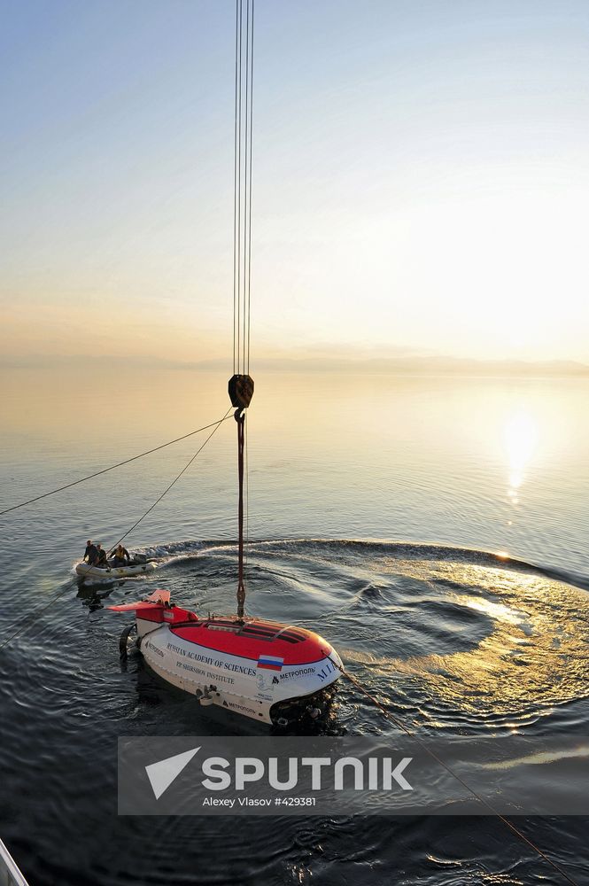 Mir-1 and Mir-2 submersibles on Lake Baikal