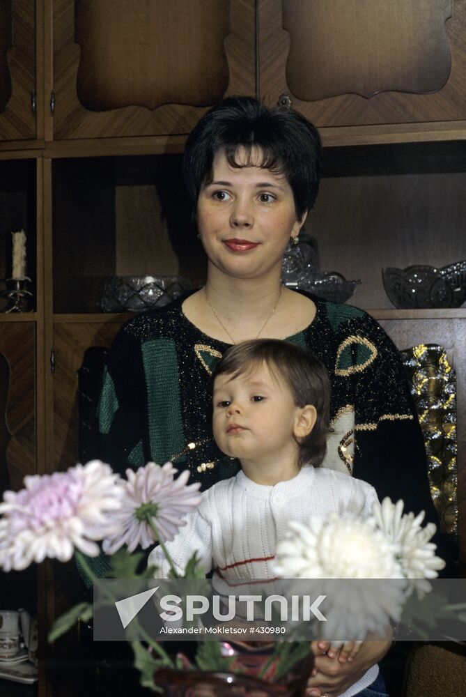 Galina Gagarina with her son