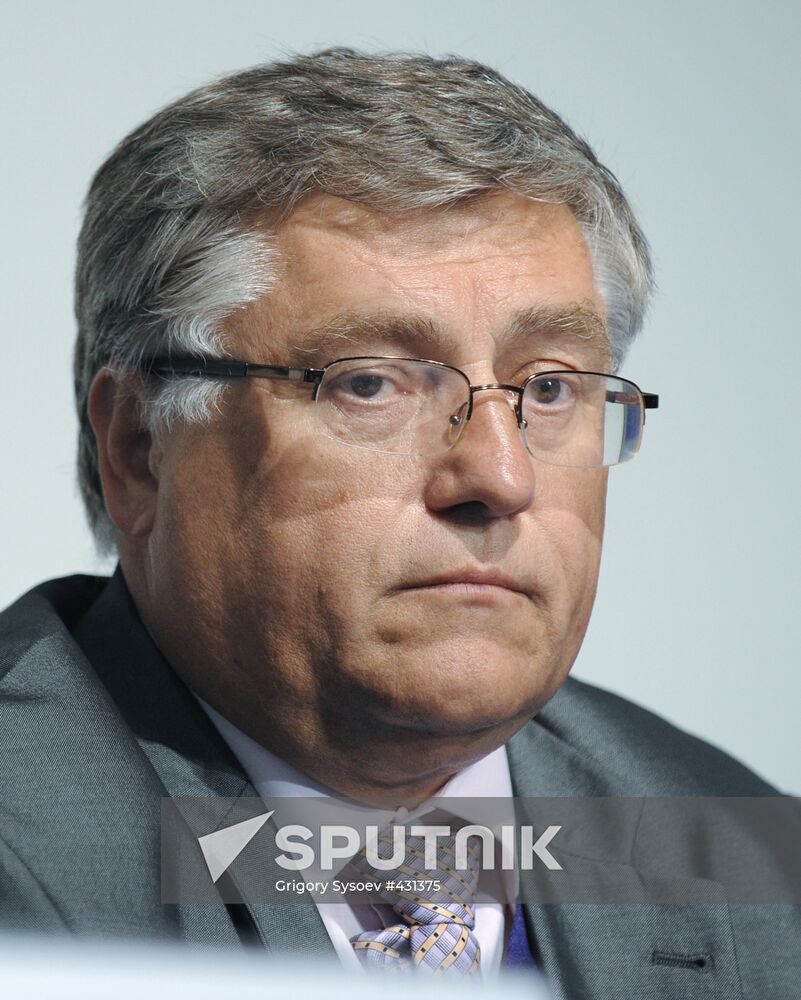 Beriev Aircraft Center CEO Viktor Kobzev gives news conference