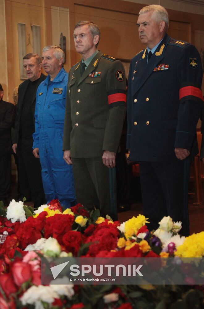 Funeral ceremony for Russian Knights aerobatics team leader
