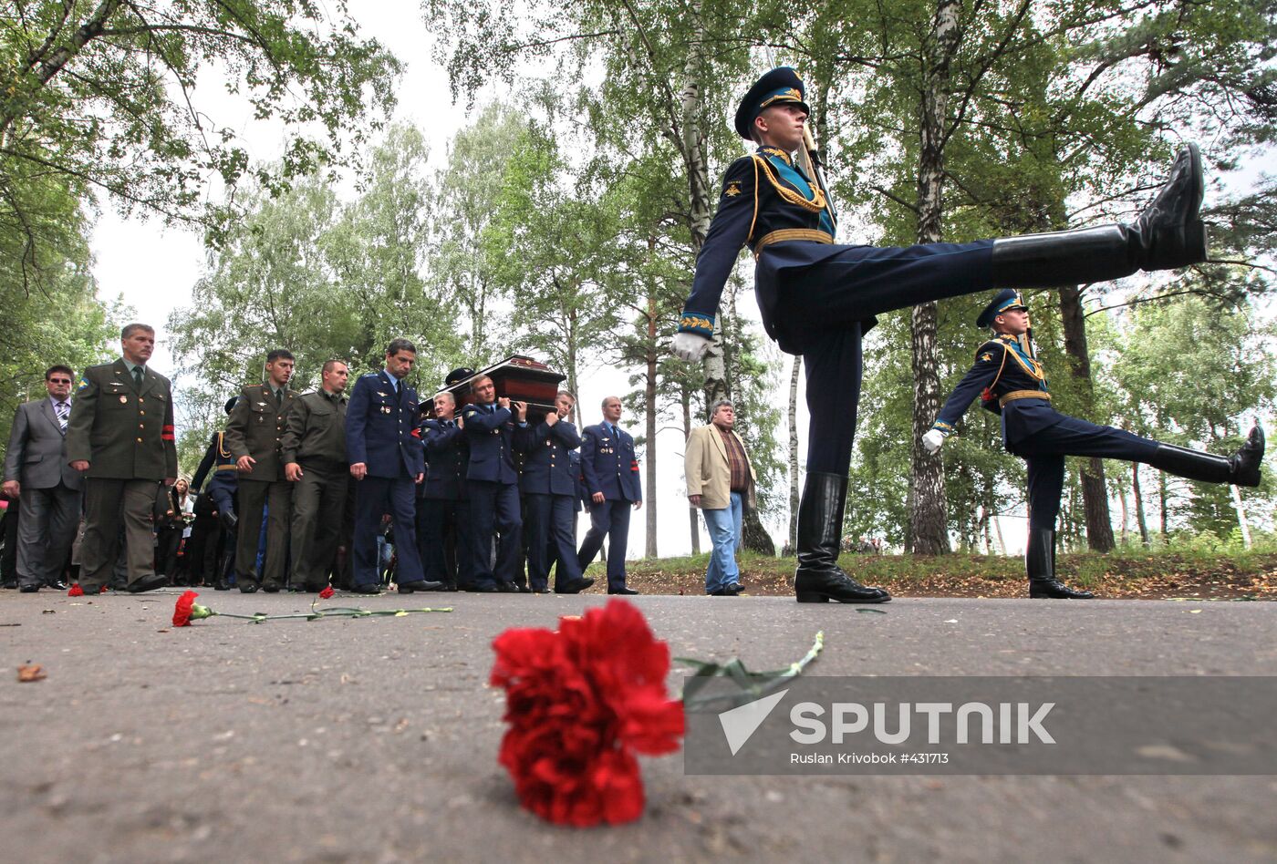 Funeral ceremony for Russian Knights aerobatics team leader