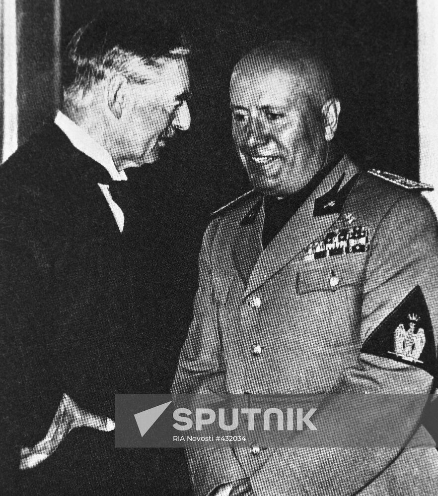 Neville Chamberlain and Benito Mussolini