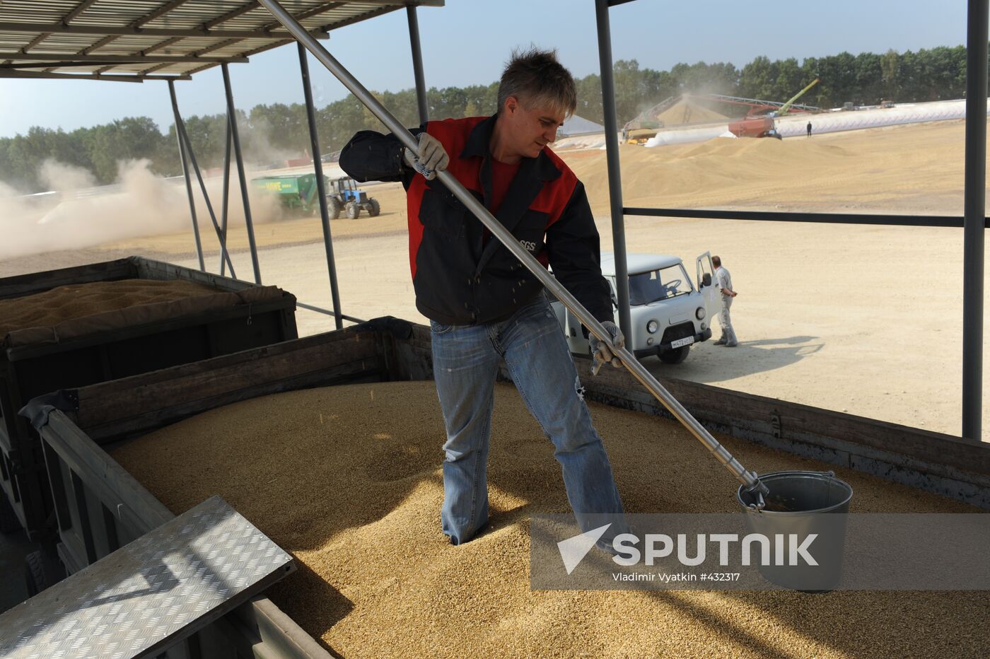 Grain harvesting in Otradaagroinvest, Oryol Region