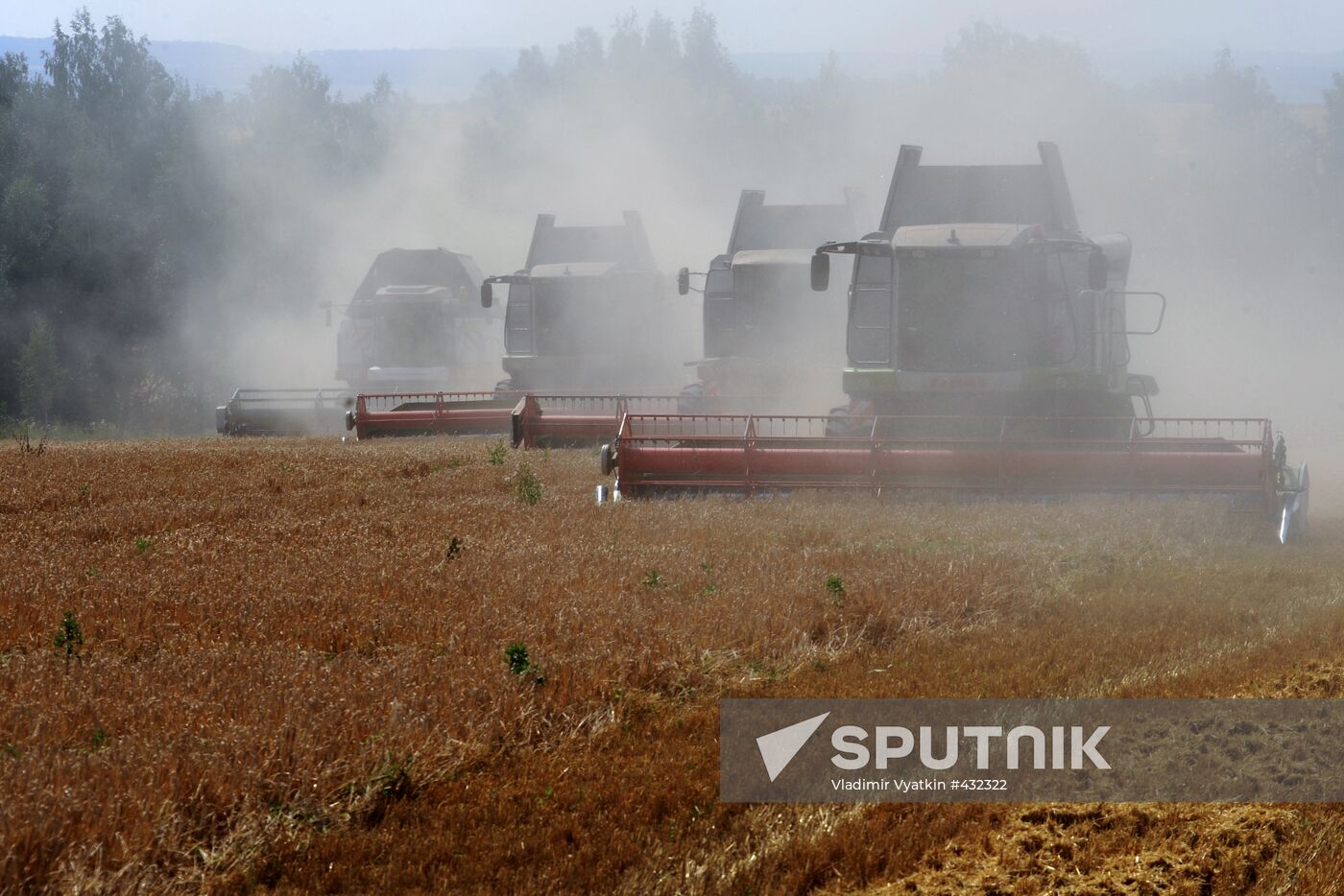Grain harvesting in Otradaagroinvest, Oryol Region
