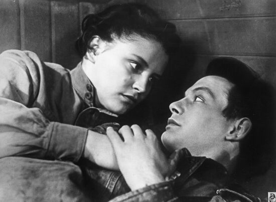 Vasily Lanovoi and Elza Lezhdei in 1957 movie Pavel Korchagin