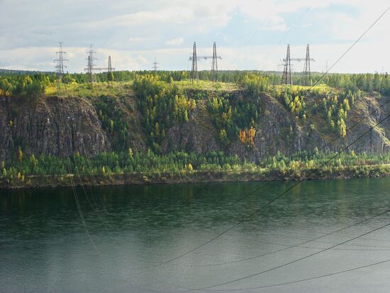 Bratsk Hydroelectric Plant power transmission lines