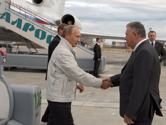 Russian Prime Minister Vladimir Putin visits town of Mirny