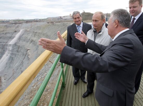 Russian Prime Minister Vladimir Putin visits town of Mirny