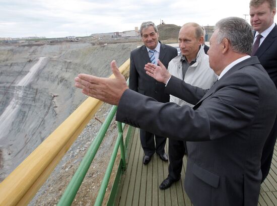 Russian Prime Minister Vladimir Putin visits town of Mirny