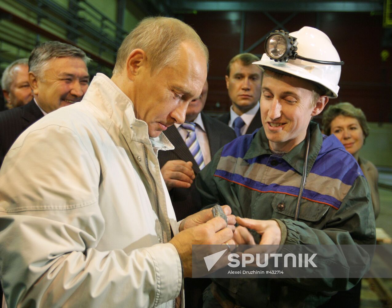 Russian Prime Minister Vladimir Putin visits town of Mirny