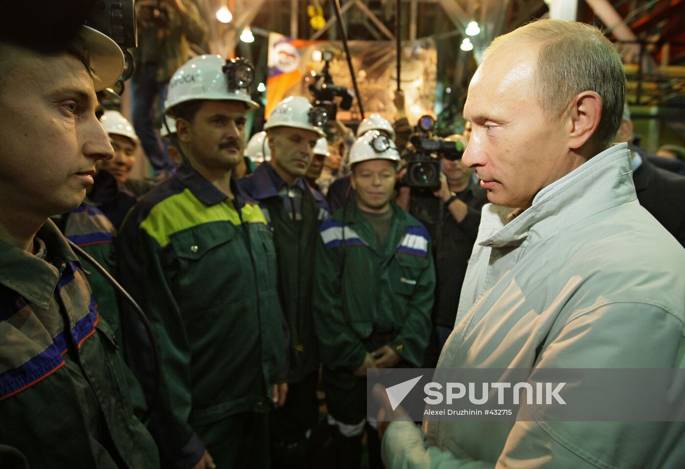 Russian Prime Minister Vladimir Putin visits town of Mirny