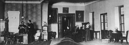 Final scene from play The Seagull, 1898