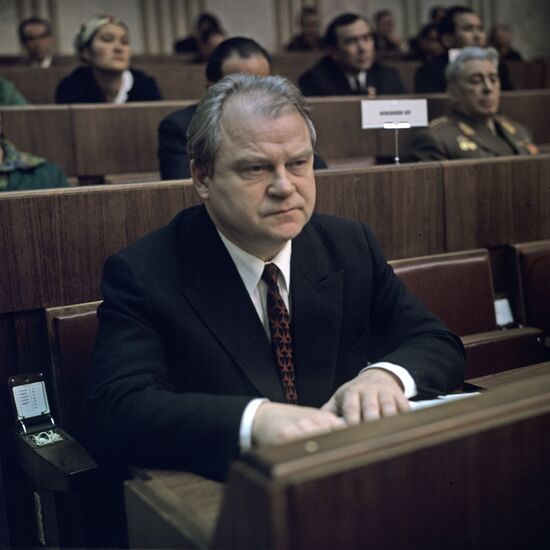 Tikhon Khrennikov attending session at Moscow Kremlin