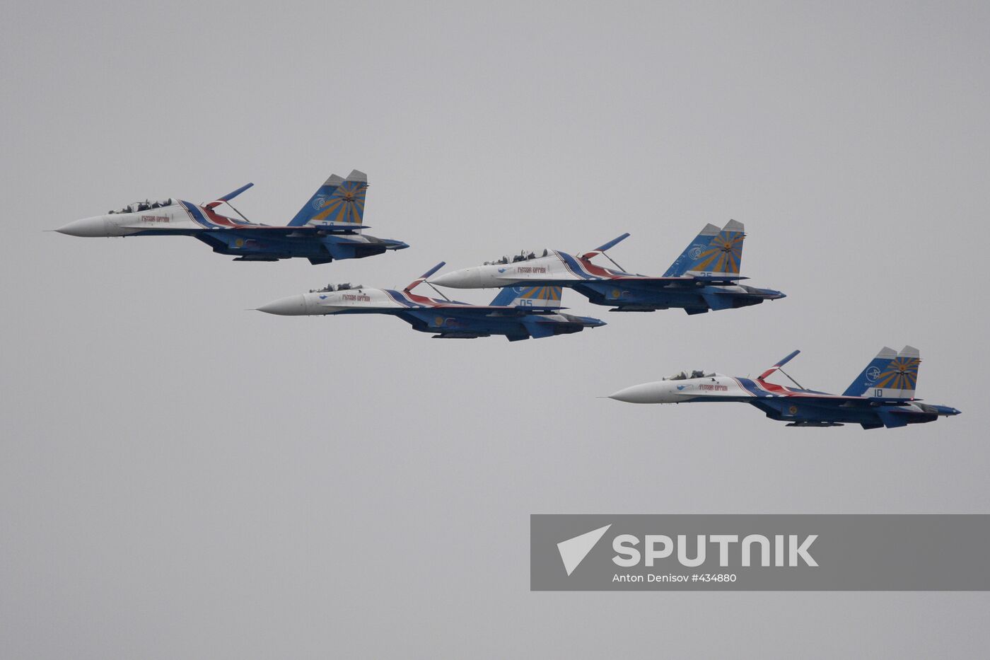 Russian Knights performing at MAKS-2009 air show