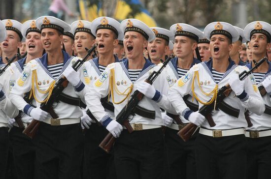 Military parade in honor of Ukraine's independence in Kiev