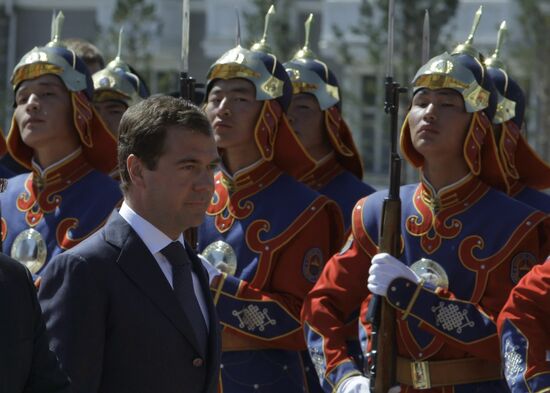 Medvedev visits Mongolia