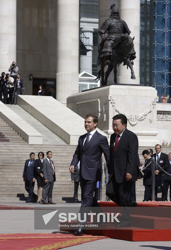 Medvedev visits Mongolia