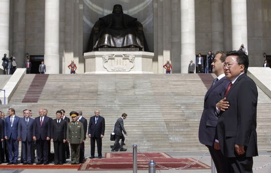 Medvedev visits Mongolia