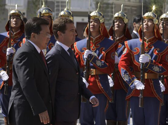 Medvedev visits Mongolia