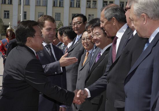 Medvedev visits Mongolia
