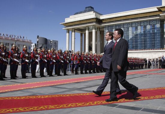 Medvedev visits Mongolia