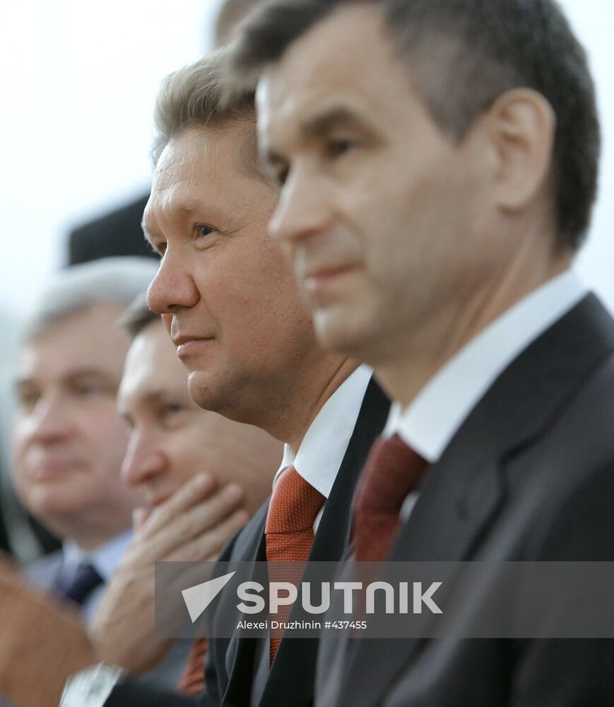 Alexei Miller and Rashid Nurgaliyev attend press conference