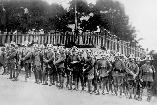 Italian troops on parade in Vladivostok