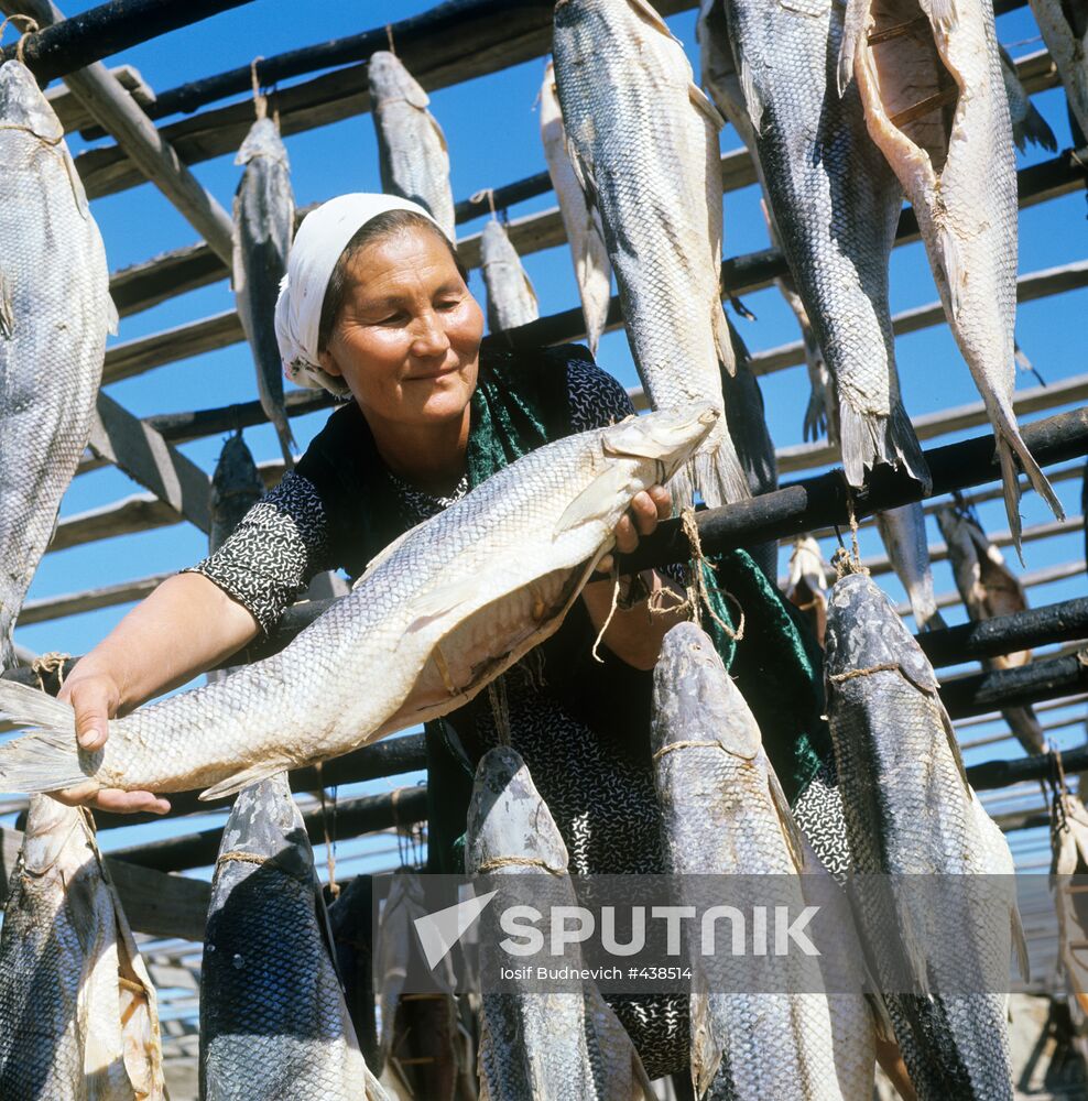Worker of Bugun Fish Factory