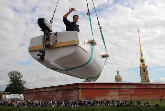 Marble motor boat christened in St Petersburg