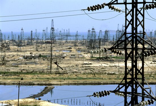 Oil derricks in Baku's surburbs