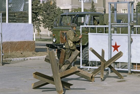 Entrance to military unit