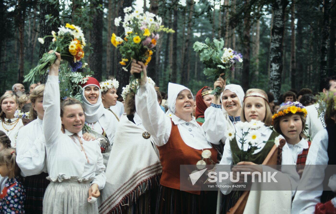 Celebrators of the Song and Dance Festival, Riga