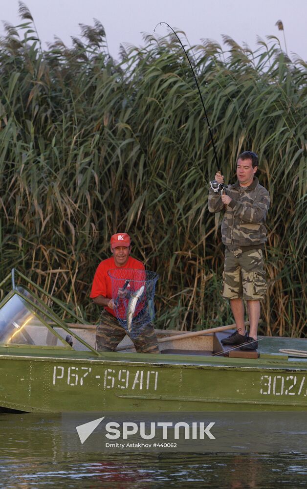 Dmitry Medvedev vacations in Astrakhan Region