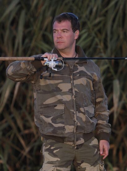 Dmitry Medvedev vacations in Astrakhan Region